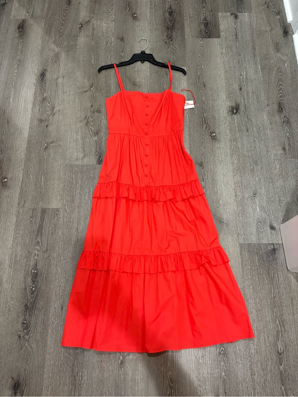 NWT Adrianna Papel Women’s Red Tiered Sundress with Spaghetti Straps